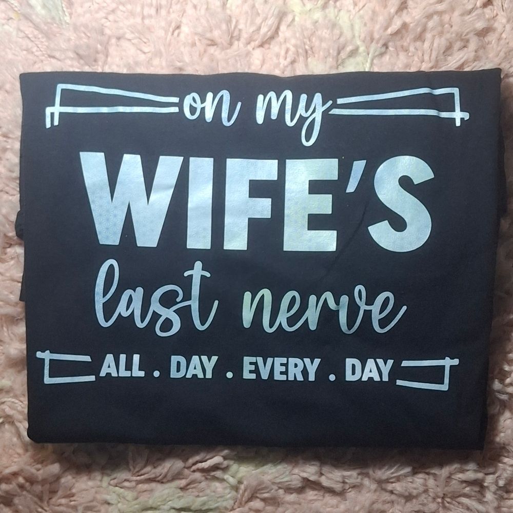 On My Wife's Last Nerve Tee In Black And Blue